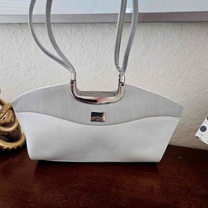 White Couture Women's Italian Leather Handbag